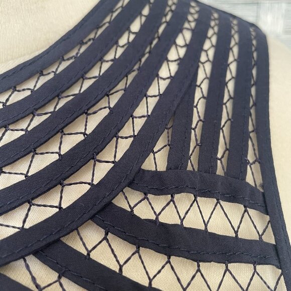 Guess‎ Navy Blue Chevron Cutout Sheath Dress Womens 0 Cocktail Party Evening - Picture 6 of 10